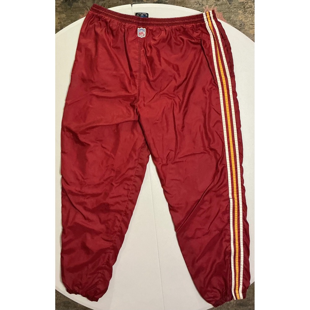 VTG Washington Redskins Adidas NFL Track Pants Mens XL Burgundy Windbreaker - Picture 2 of 6